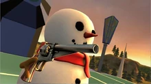 Snowman packing heat