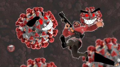 Soldier, trying his hardest to defeat the coronavirus when they built immunity to EVERYTHING (Even the shotgun