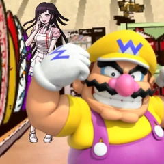 Mikan noticing Wario for the first time.