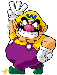 Wario doing a disturbing dance.
