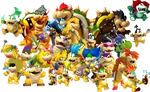 Bowser with his father, brother, and 24 of his kids.