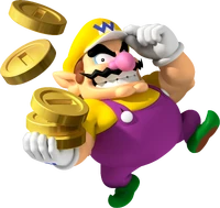 Wario with lotsa food money.