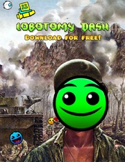 "The Two-Thousand Yard Stare" as vandalized edited by a lobotomy patient. They believed it was an advertisement for the popular video shame .