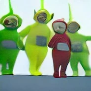 Finetide Dipsy and FynTydn Dipsy, along with Finetide Laa-Laa and Finetide Po.