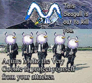 The pigeons here can protect you from seagulls.