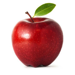 A red apple in the .