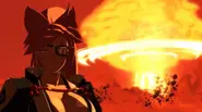 Emotional Gamma Ray Baiken.webp (45 KB) Baiken after blowing up a Cog HQ with a nuke she keeps in her compartment of hidden weapons