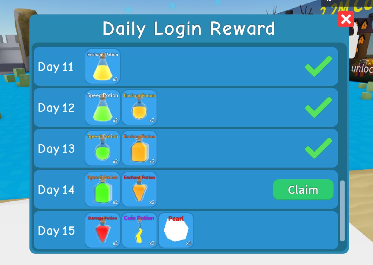 Daily Login Rewards, Unboxing Simulator Wiki