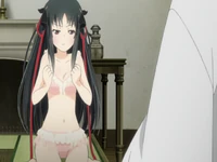 Yaya wearing lingerie in the anime.