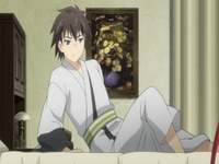 Raishin in a yukata in the anime.