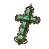 Croix en or ornée de pierres