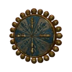 Boucle d'oreille inca en or et turquoise