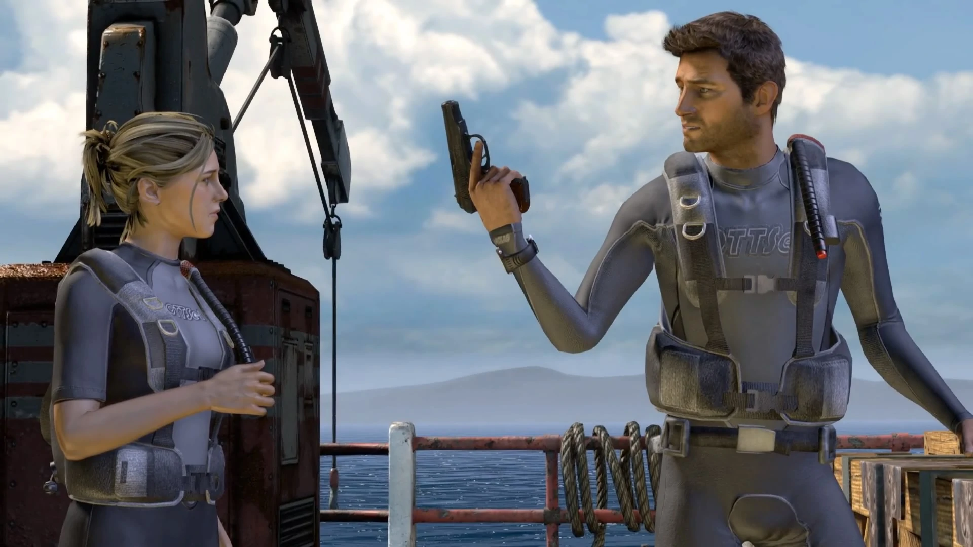 Drake showing no mercy to the pirates that abducted him : uncharted