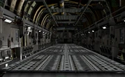 The cargo plane's interior as seen in the opening section of the  map