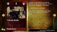 The mercenaries' Fight for Fortune card revealing the name of the group.