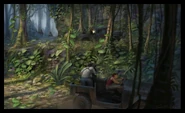 Concept art of the jeep chase.