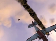 Elena springt aus dem brennenden Flugzeug