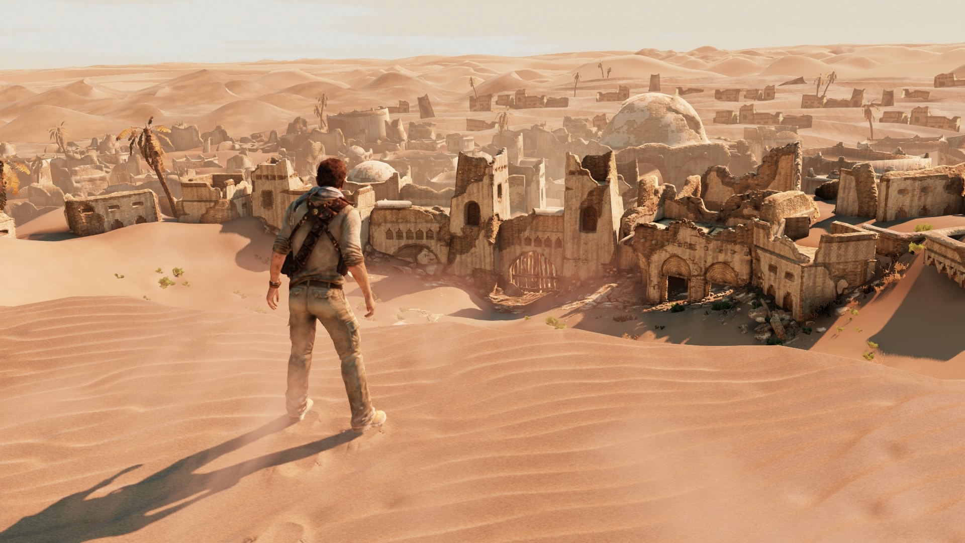 Wallpaper desert, soldiers, ruins, Nathan Drake, Uncharted 3