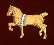 Diamond-Studded Horse Brooch