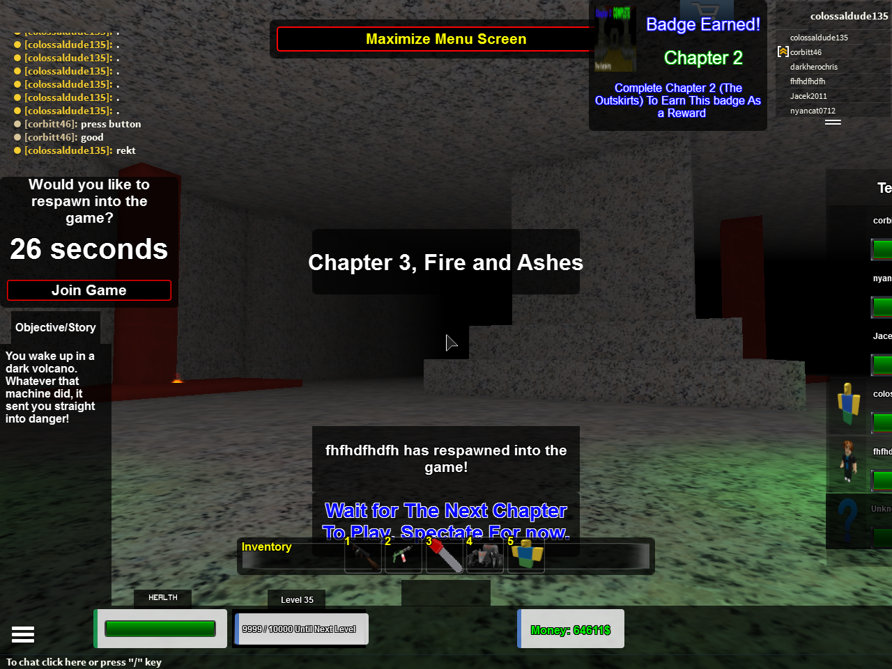 Chapter 3 Fire And Ashes Undead Nation Roblox Wiki Fandom - undead nation roblox wiki