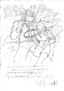 Sketch celebrating the broadcast of the seventeenth anime episode.[288]