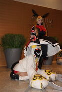 Taokaka is under Rachel Alucard's dress 3