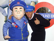 Ernie and Gary Lineker at the launch of the Underground Ernie clothing line