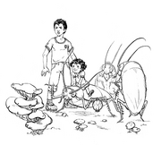 Gregor, Boots, and the Crawlers Illustration