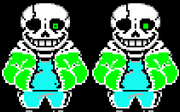 Awsome-tale sans and his bad-time mode(on the right)