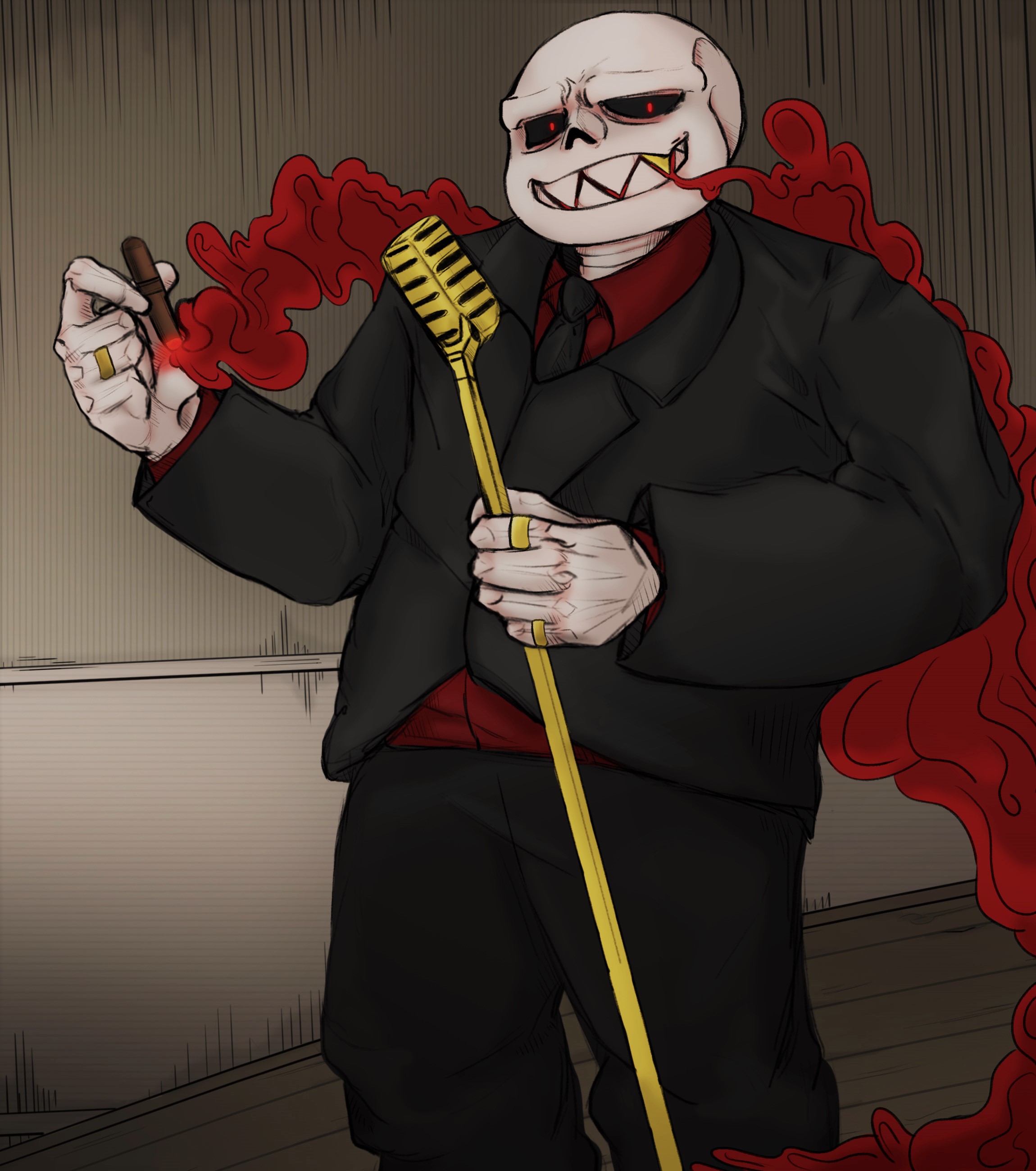 I present Reaper Sans remastered, up next is Mafia Sans. : r/Undertale