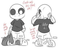 Goth (Fan child do Geno e do Reaper sans( Papercat - Illustrations ART  street