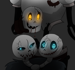 nightmare story AU — nightfright sans and nightmare papyrus