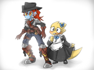 Eterna (Undyne) and Dr Lofty (Alphys) by TheGreatRouge