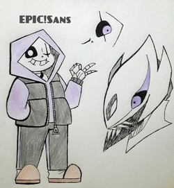 Just an epic sans re-draw/colored i did a while ago, original by yugogeer12  : r/Undertale