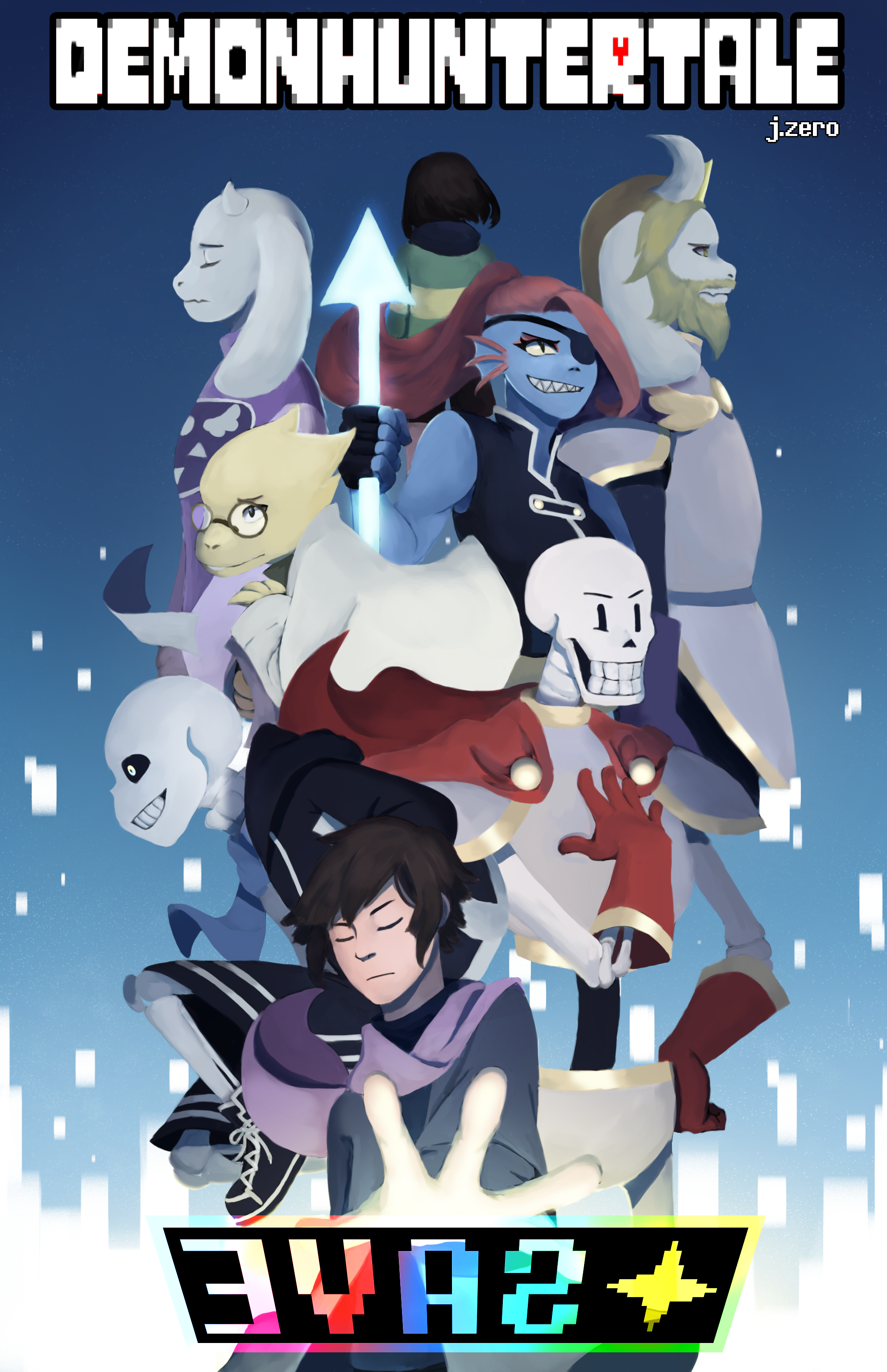 858,HUNTER×HUNTER ドラゴンボール　UNDERTALE I commissioned an Undertale x Monster Hunter World piece