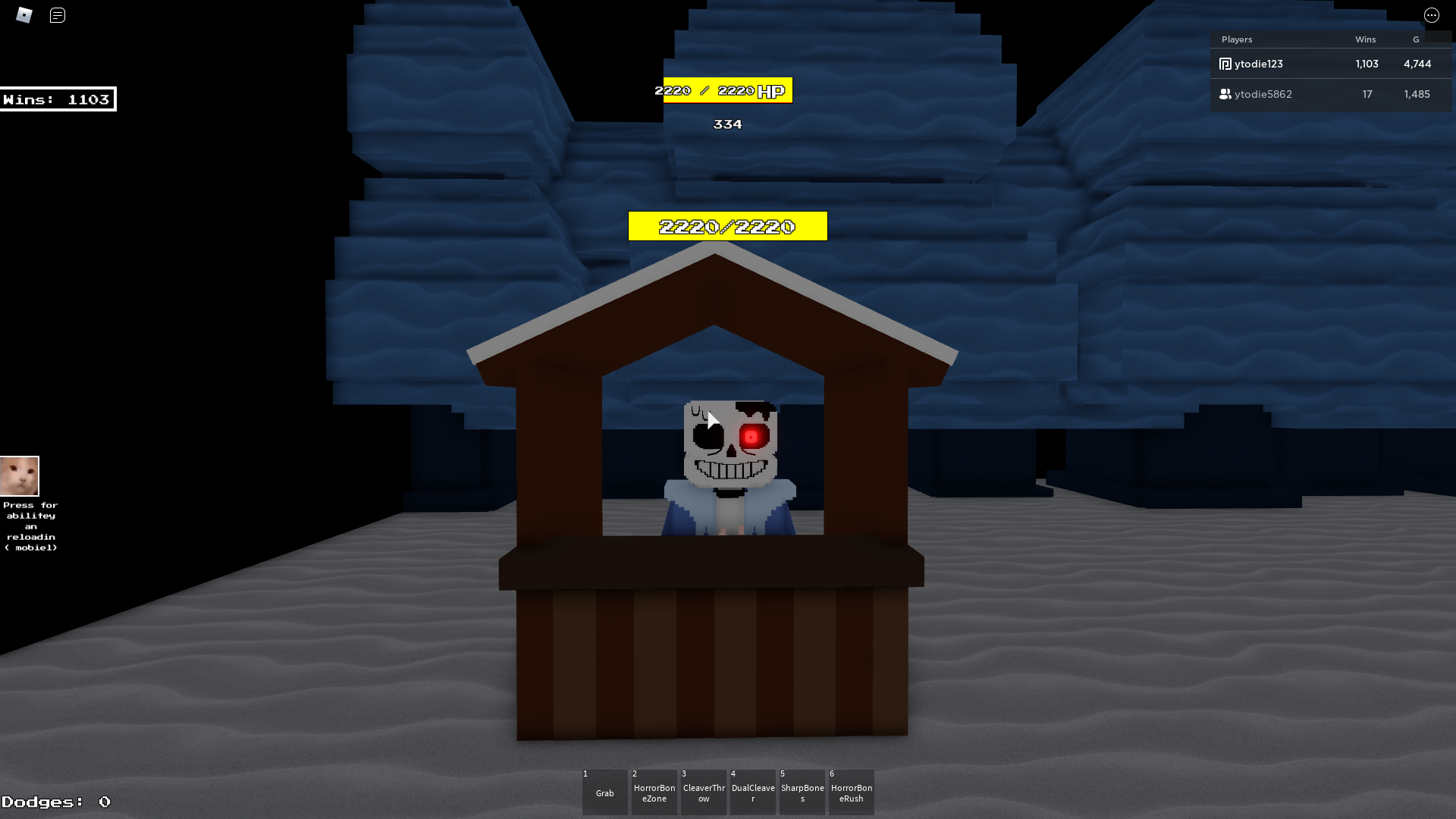 Playing as Assured Prey Horror Sans in Undertale: Last Joke! (Roblox) 