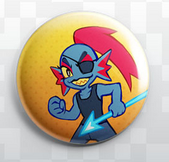 Undyne artwork pin.png (110 KB) Undyne pin sold on Fangamer