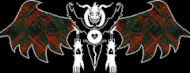 Asrielfinalform.gif (624 kB) En la tercera fase de Asriel en batalla, se muestra un gran parecido de su postura con la Delta Rune.