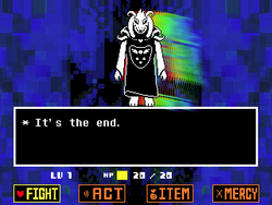 Battle against Asriel.