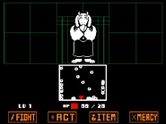 Toriel horrifiée une image avant l'écran Game Over.