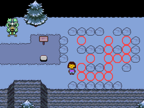 Frisk mit einem der vielen Puzzles, die im gesamten Untergrund gefunden werden können