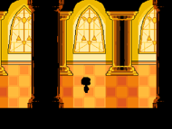 La misma también aparece en las ventanas del Last Corridor.