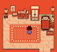 Рисунок золотых цветов в детской комнате в доме Ториэль