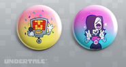 The Anime Friends Button Set sold on Fangamer sells Pins with both of Mettaton's forms