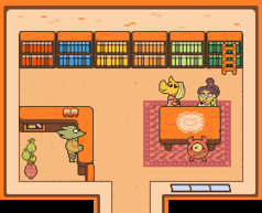 Das Innere der Bücherei