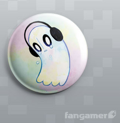 A Napstablook button can be found in the Anime Friends Button Set sold on Fangamer