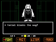 Toriel zwingt den Spieler, zu kämpfen.