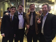 Toby Fox (gauche) suivi de Tim Schafer, Alexey Pajitnov, et Patrice Désilets.