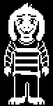 Asriel as he briefly appears before his boss fight and in the True Pacifist Ending Credits.