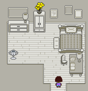 Blume in Asgores Schlafzimmer